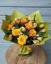 Букет цветов из:  Альстромерии и Розы в Орудьево