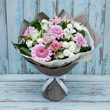 Букет цветов из:  Герберы, Альстромерии и Хризантемы #REPLACE_PRED# Орудьево