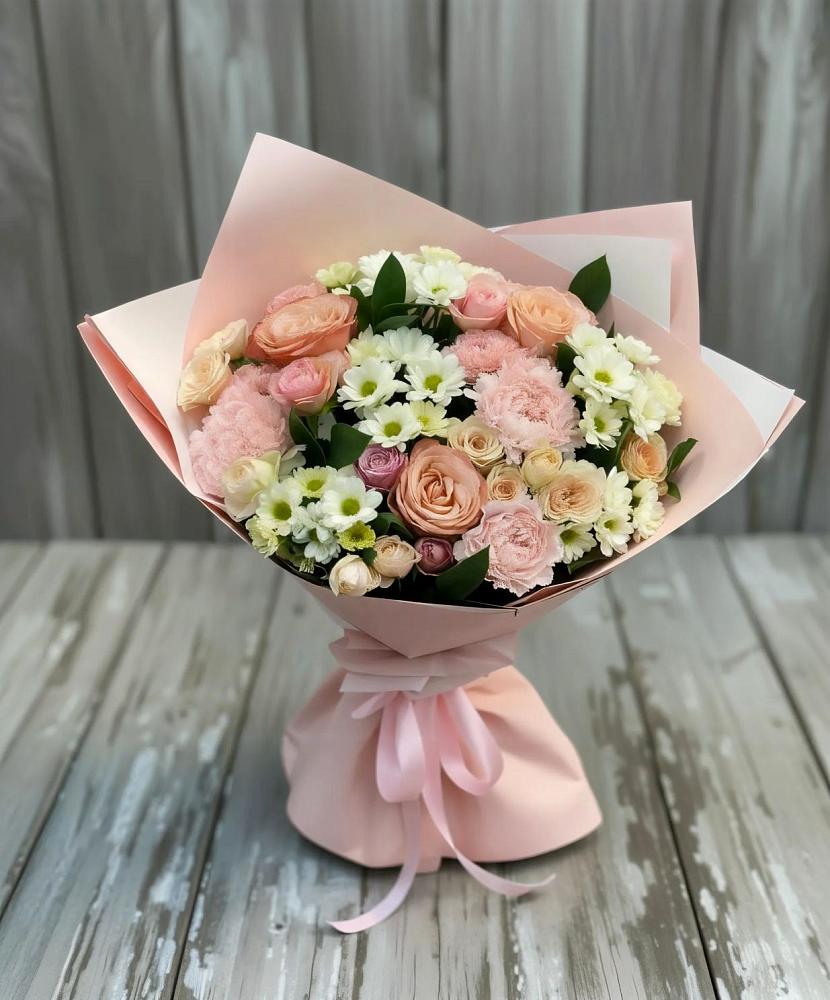 Букет цветов из: Гвоздики, Розы и Хризантемы в Орудьево