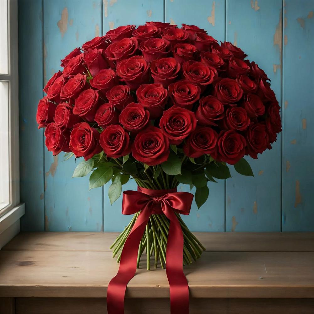 Букет Красные розы Блэк Меджик в Орудьево