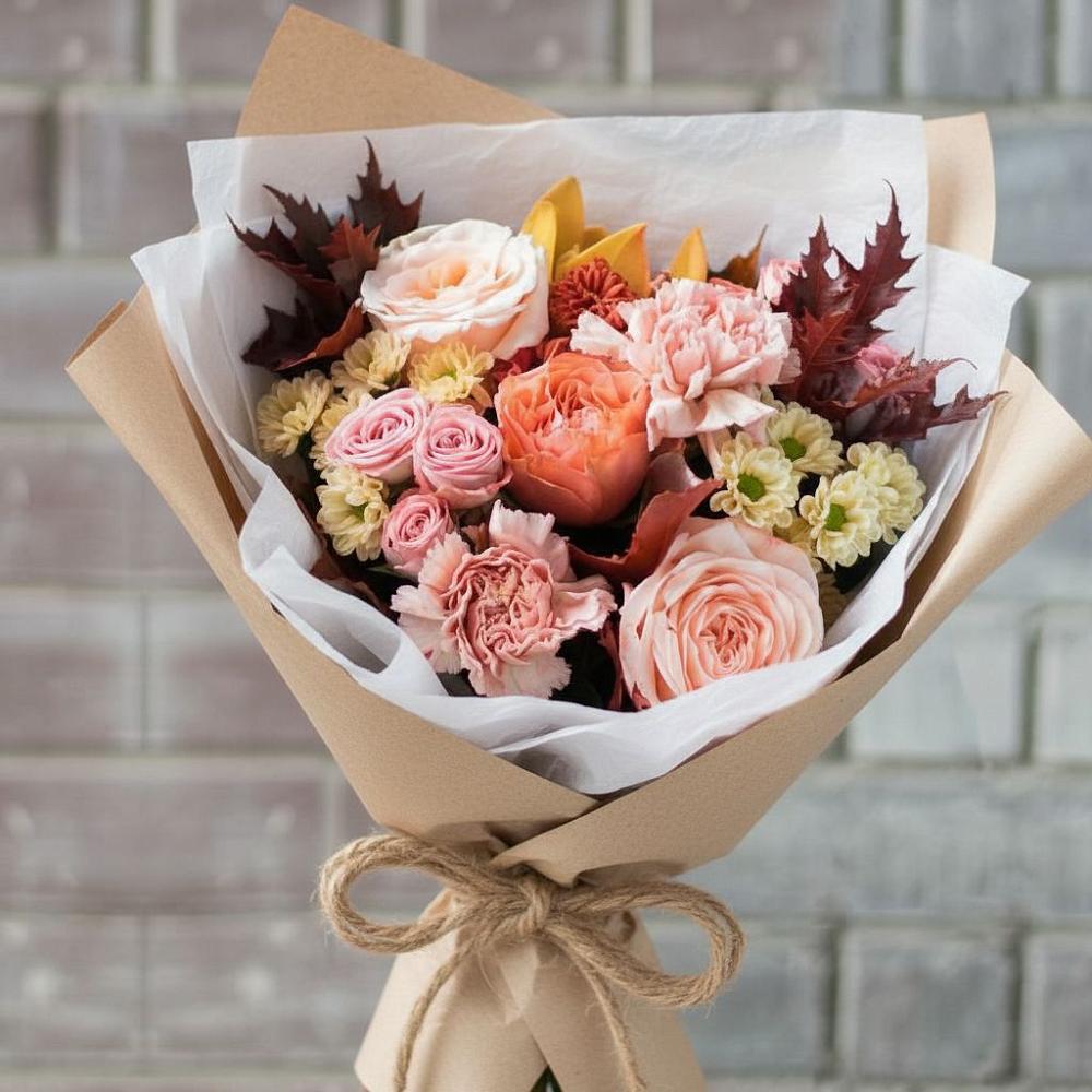 Букет цветов из: Гвоздики, Хризантемы и Розы в Орудьево