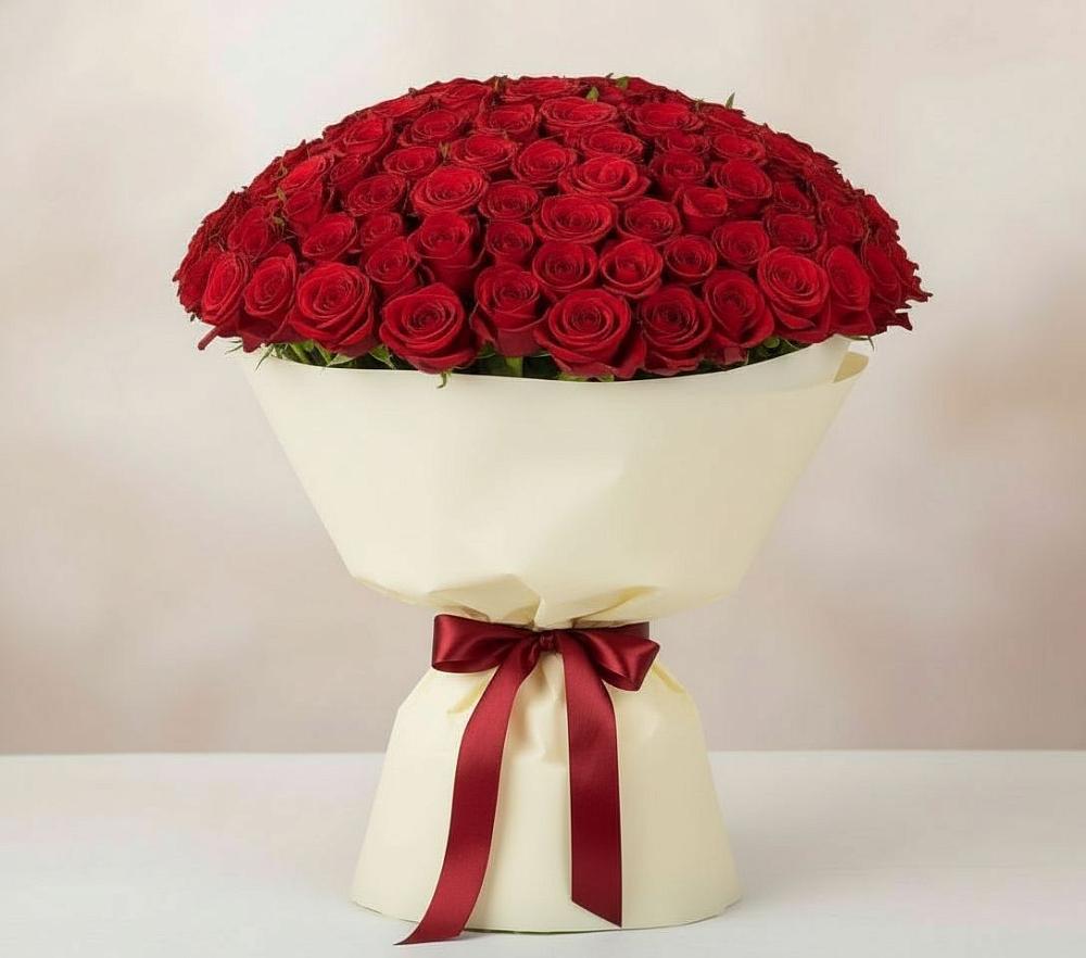 Букет 101 Красная роза Милано в Орудьево