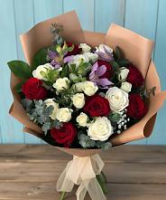 Букет цветов из:  Розы и Альстромерии в Орудьево
