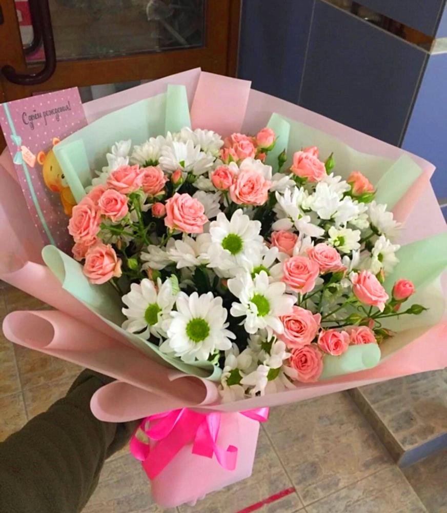 Букет цветов из: Розы и Хризантемы в Орудьево