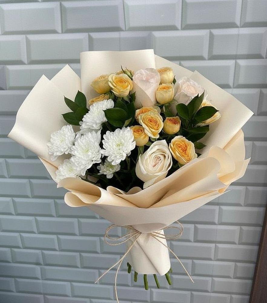 Букет цветов из: Розы и Хризантемы в Орудьево