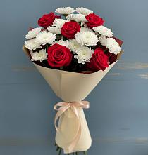 Букет цветов из:  Розы и Хризантемы в Орудьево
