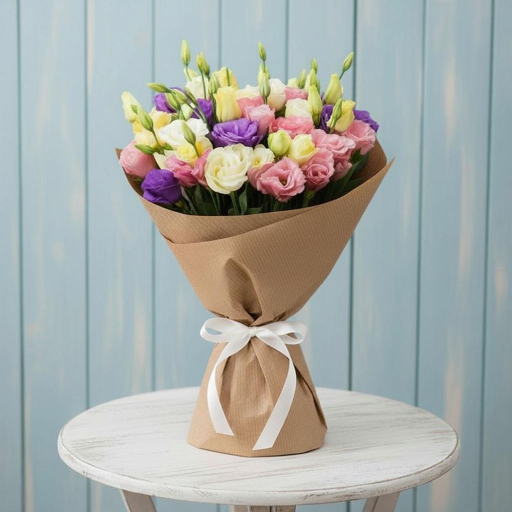 Букет цветов из: Лизиантусы в Орудьево