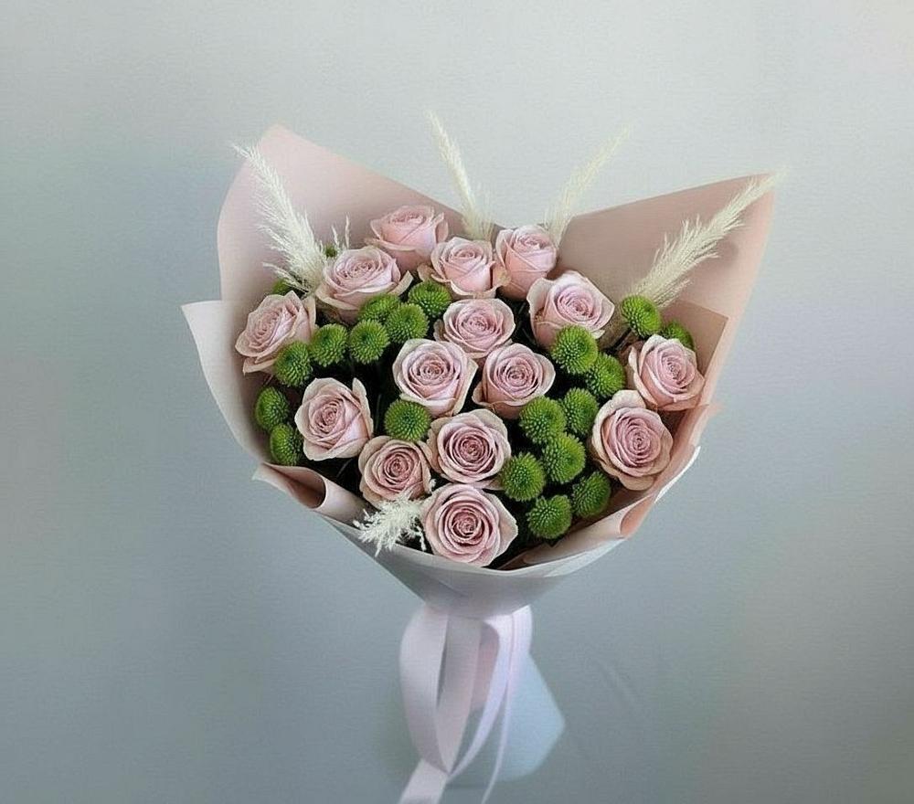 Букет цветов из: Розы и Хризантемы в Орудьево