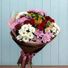 Букет цветов из:  Розы, Хризантемы и Альстромерии в Орудьево