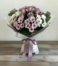 Букет цветов из:  Хризантемы и Розы в Орудьево