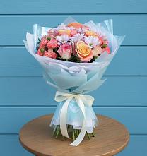 Букет цветов из:  Хризантемы и Розы в Орудьево